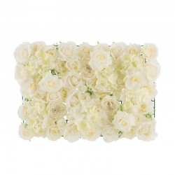 Panneau de fleurs en plastique blanc 62.5x43x7 cm