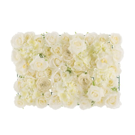 Panneau de fleurs en plastique blanc 62.5x43x7 cm