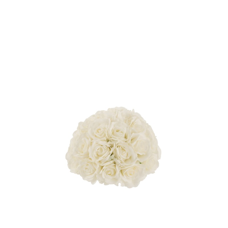 Bola de flores 1/2 rosa de plástico blanco 29.5x29.5x20.5 cm