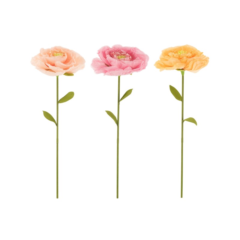 Set de 3 fleurs en Papier rose et jaune 113x45x140 cm