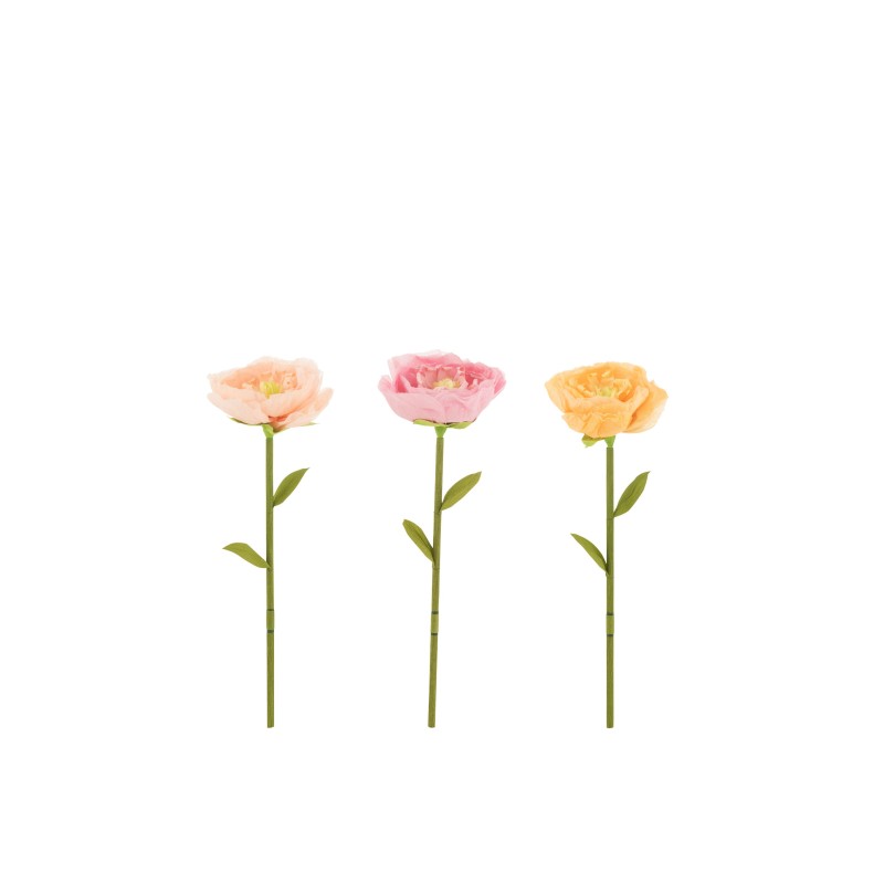 Set de 3 fleurs en Papier Saumon - rose - jaune 73x26x104.5 cm