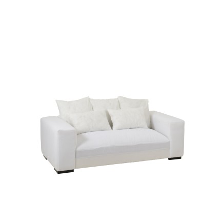 Canapé 2 places en tissu blanc 220x105x70cm