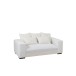 Canapé 2 places en tissu blanc 220x105x70cm