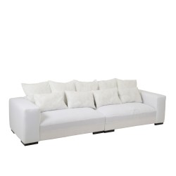 Sofá de 4 plazas en Textil Blanco 330x105x70cm