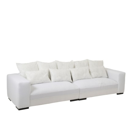 Sofá de 4 plazas en Textil Blanco 330x105x70cm