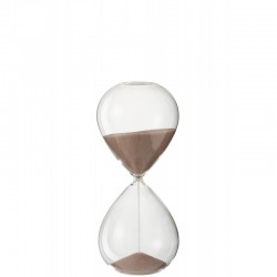 Reloj de arena de vidrio con arena rosa de 23.5 cm