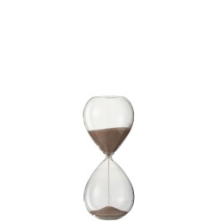 Sablier en verre sable rose 19 cm