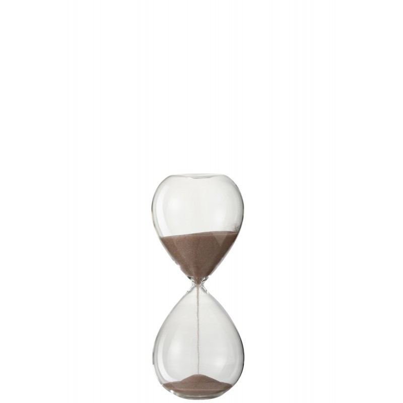 Reloj de arena de vidrio con arena rosa de 19 cm