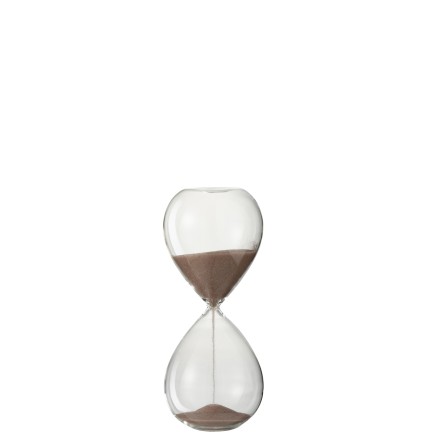 Reloj de arena de vidrio con arena rosa de 19 cm
