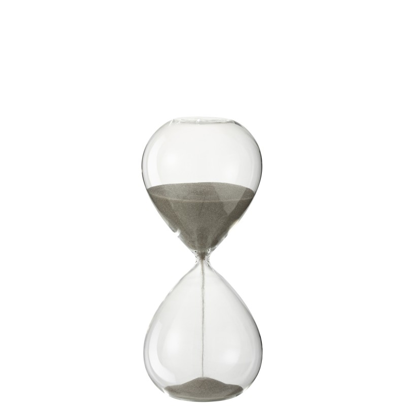 Sablier en verre sable gris 23 cm