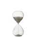 Reloj de arena de vidrio, arena gris, 23 cm
