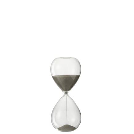 Sablier en verre sable gris 19 cm
