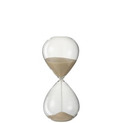 Sablier en verre sable beige 23.5 cm