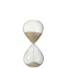 Reloj de arena de vidrio, arena beige, 23.5 cm