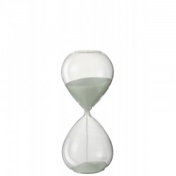 Reloj de arena de vidrio con arena blanca de 24 cm