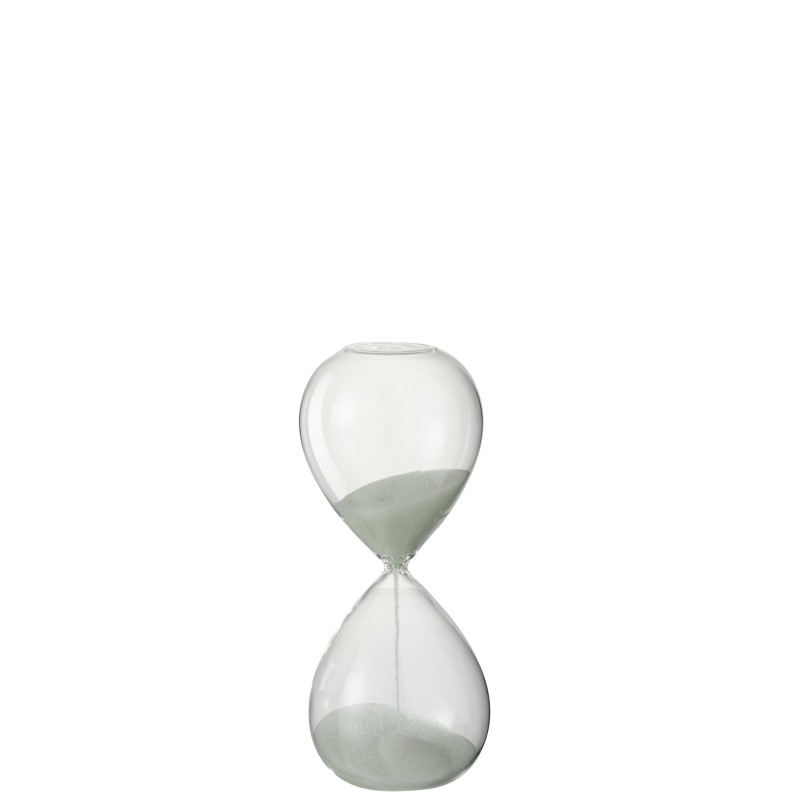 Sablier en verre sable blanc 19 cm