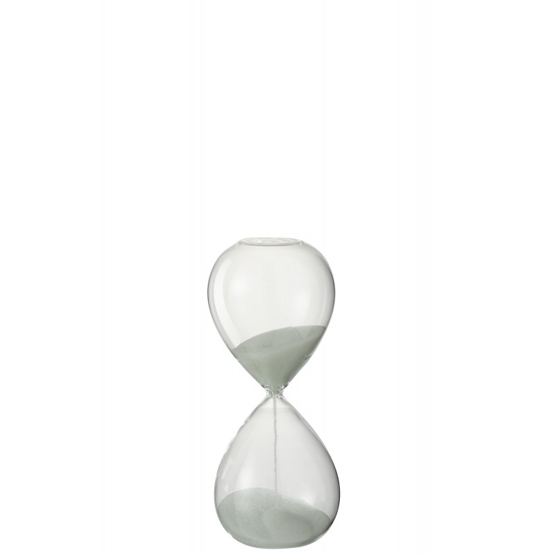 Reloj de arena de vidrio con arena blanca de 19 cm
