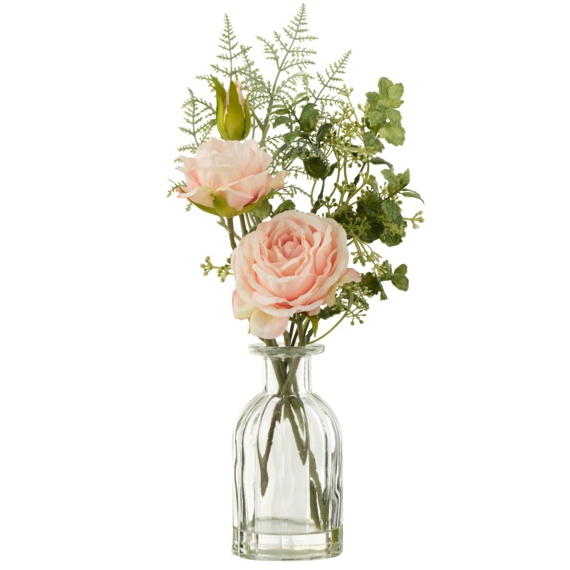 Bouquet de rose artificiel en plastique rose 20x20x34 cm Bouquet de rose artificiel en plastique rose 20x20x34 cm