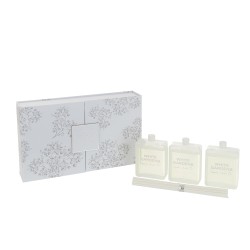 Coffret de 3 huiles parfumées en verre blanc 22.5x4.5x13.5 cm