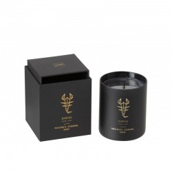 Bougie parfumée signe scorpion 50H dans pot en verre noir 8x8x9.5 cm
