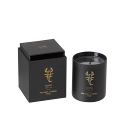 Bougie parfumée signe scorpion 50H dans pot en verre noir 8x8x9.5 cm