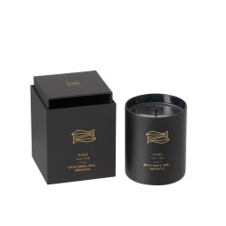 Vela perfumada signo de Piscis 50H en tarro de vidrio negro 8x8x9.5 cm