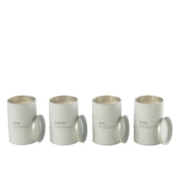 Set de 4 Velas perfumadas de Parafina blanco 7.5x7.5x11.5 cm