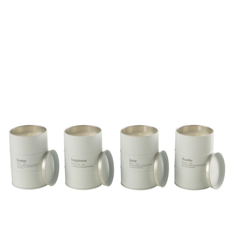 Set de 4 Bougies parfumées en Paraffine blanc 7.5x7.5x11.5 cm Set de 4 Bougies parfumées en Paraffine blanc 7.5x7.5x11.5 cm