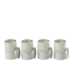 Set de 4 Bougies parfumées en Paraffine blanc 7.5x7.5x11.5 cm