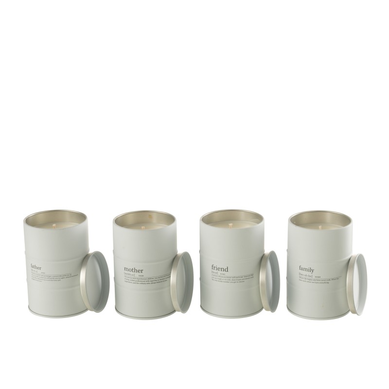 Set de 4 Bougies parfumées en Paraffine blanc 7.5x7.5x11.5 cm Set de 4 Bougies parfumées en Paraffine blanc 7.5x7.5x11.5 cm