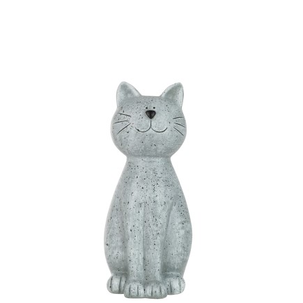 CHAT RESINE GRIS LARGE