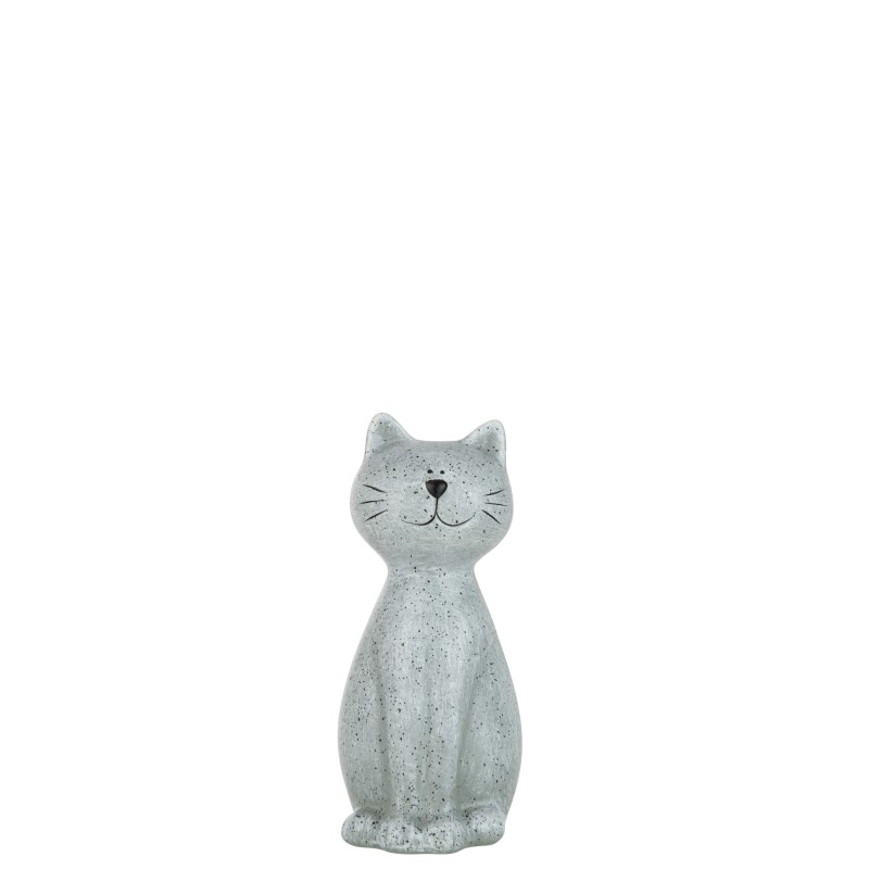 CHAT RESINE GRIS MEDIUM