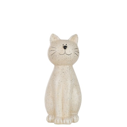 Chat de resina beige de 17x14x32.5 cm