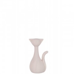 Chat de cerámica rosa de 13.2x8.9x23.6 cm