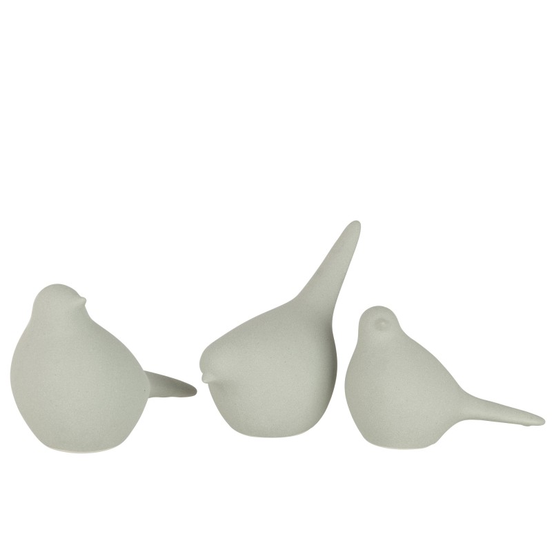 SET 3 OISEAUX CER VERT MEN