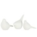 Conjunto de 3 pájaros de cerámica blanco 18.5x11x18 cm