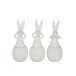Set de 3 lapins de la sagesse en céramique blanc 11x11x30 cm Set de 3 lapins de la sagesse en céramique blanc 11x11x30 cm