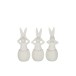 Set de 3 lapins de la sagesse en céramique blanc 9x9x25 cm Set de 3 lapins de la sagesse en céramique blanc 9x9x25 cm