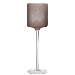 Photophore en verre marron 9x9x30 cm