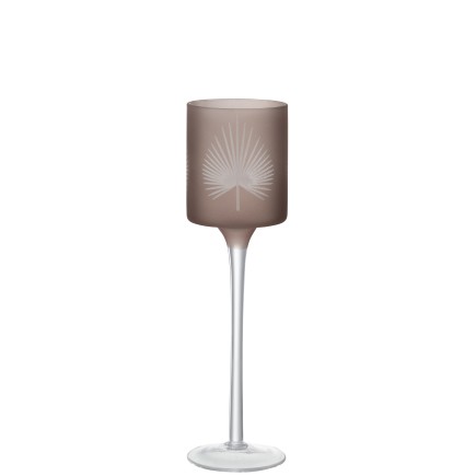 Photophore en verre marron 7x7x25 cm