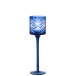 Photophore en verre bleu 7x7x25 cm