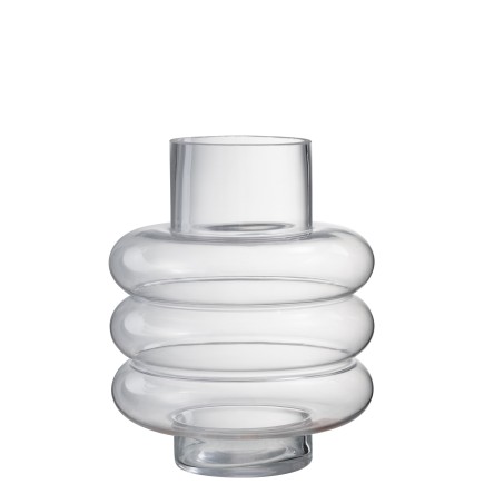 Vase avec boudin en verre transparent 17x17x23 cm
