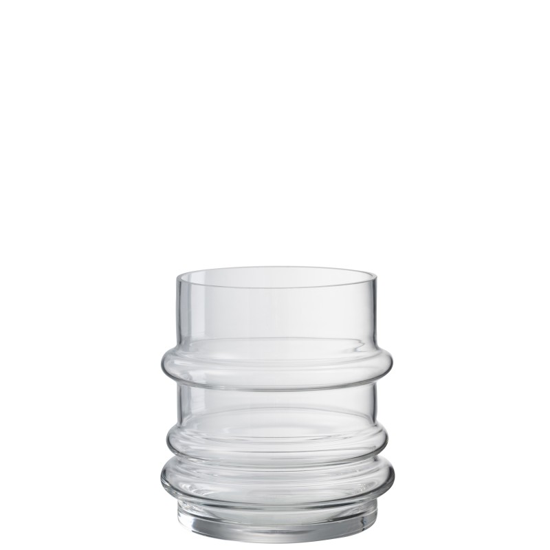 Vase anneaux en verre transparent 15x15x15 cm