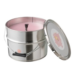 Vela exterior en tarro de pintura de parafina rosa 135H