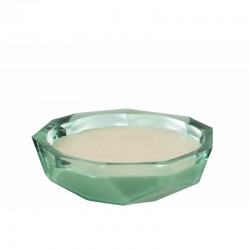Bougie parfumée plate dans pot en verre Azur 24.5x24.5x8 cm