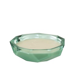 Bougie parfumée plate dans pot en verre Azur 24.5x24.5x8 cm