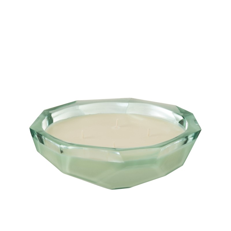 Vela perfumada plana en tarro de vidrio transparente de 24.5x24.5x8 cm