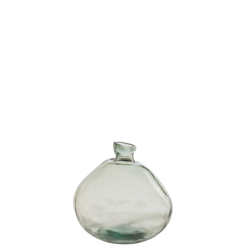 Vase dame jeanne en verre vert 20x20x37 cm