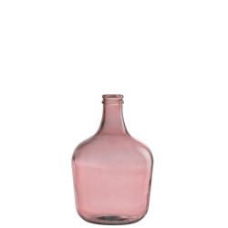 Vase dame jeanne en verre rose 28x28x42 cm