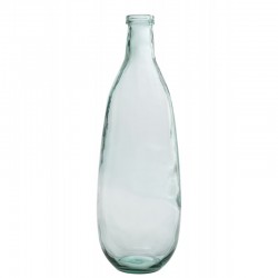 Vase bouteille en verre transparent 25x25x75 cm
